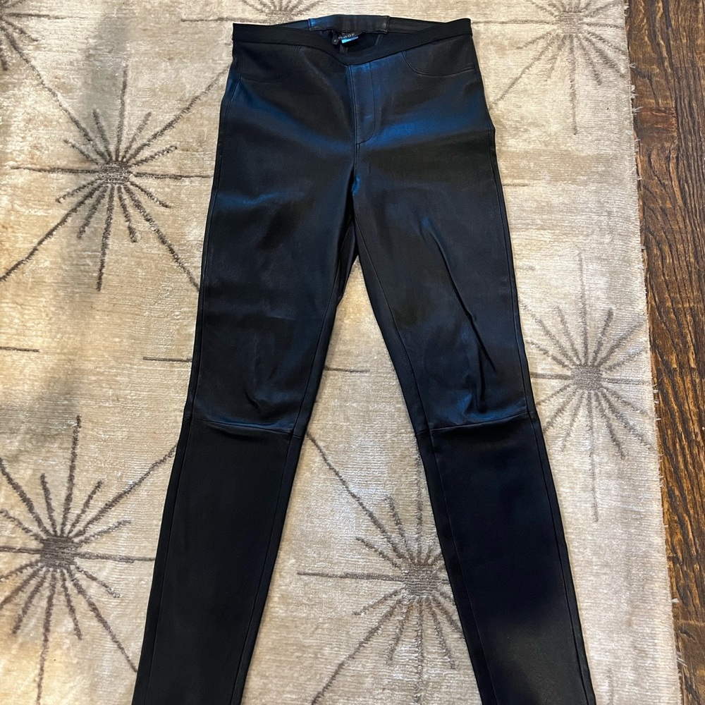 Sleek Black Leather Leggings